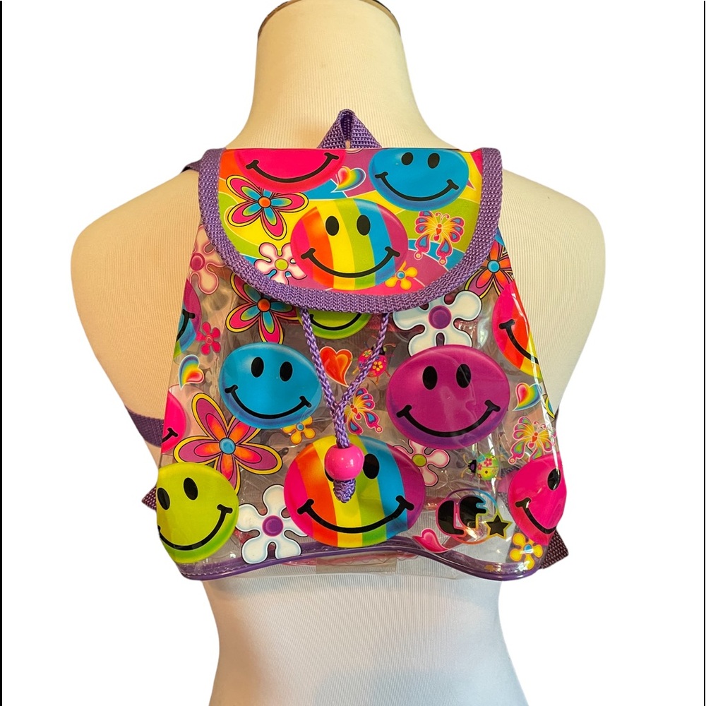 RARE Lisa Frank Small Clear Smiley Face Bag